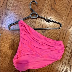 Sky to Moon Neon Pink One shoulder Crop top